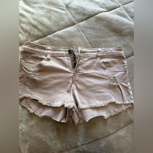 Billabong Tan Distressed Jean Shorts
